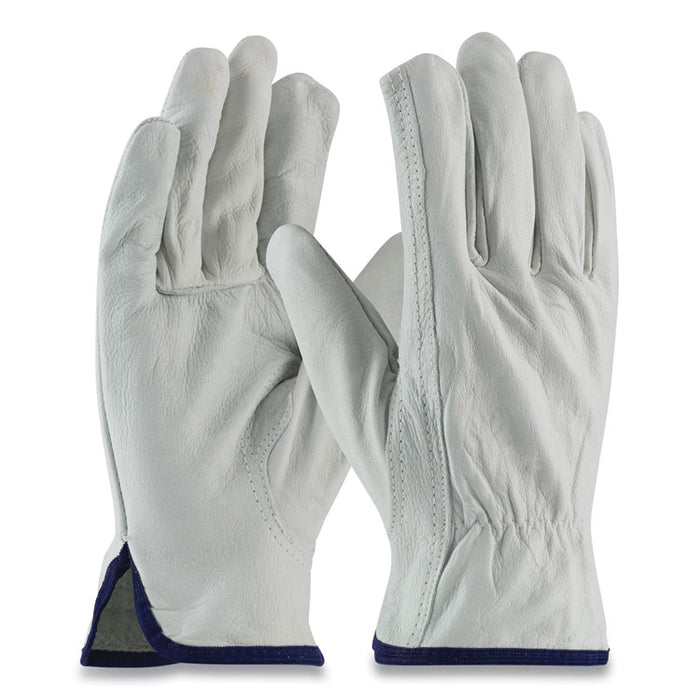Economy Grade Top-Grain Cowhide Leather Work Gloves, Gunn Cut, Wing Thumb, X-Large, Tan, Pair