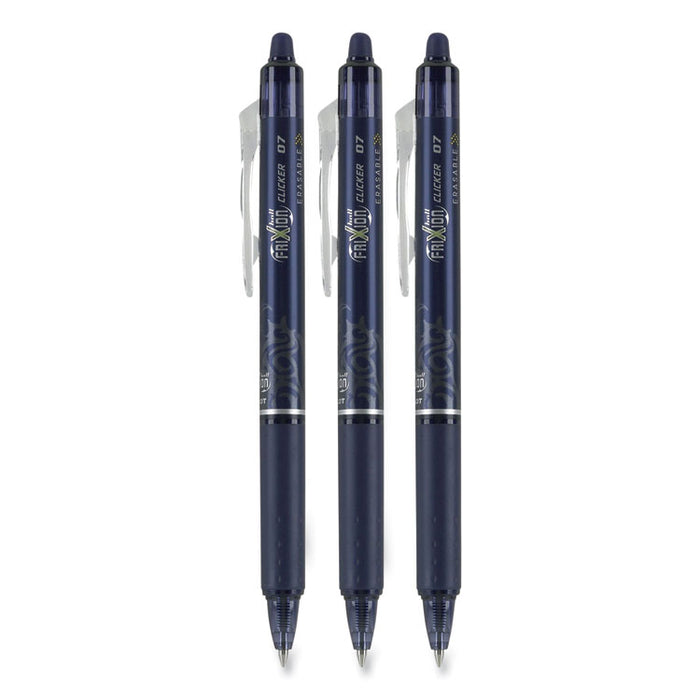 FriXion Clicker Erasable Gel Pen, Retractable, Fine 0.7 mm, Navy Ink, Navy Barrel, 3/Pack