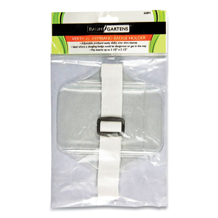 Armband Badge Holder, Vertical, 3.5 x 2.5, White