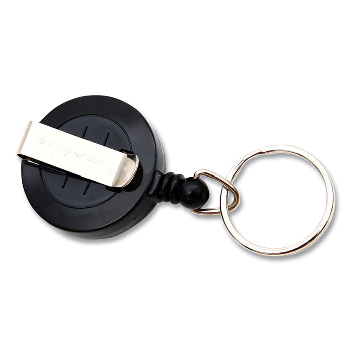ID Slide-Style Belt Clip Card Reels, 30" Extension, Round, Black