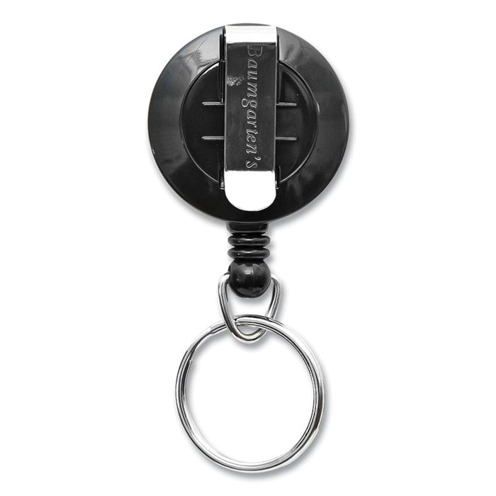 ID Slide-Style Belt Clip Card Reels, 30" Extension, Round, Black