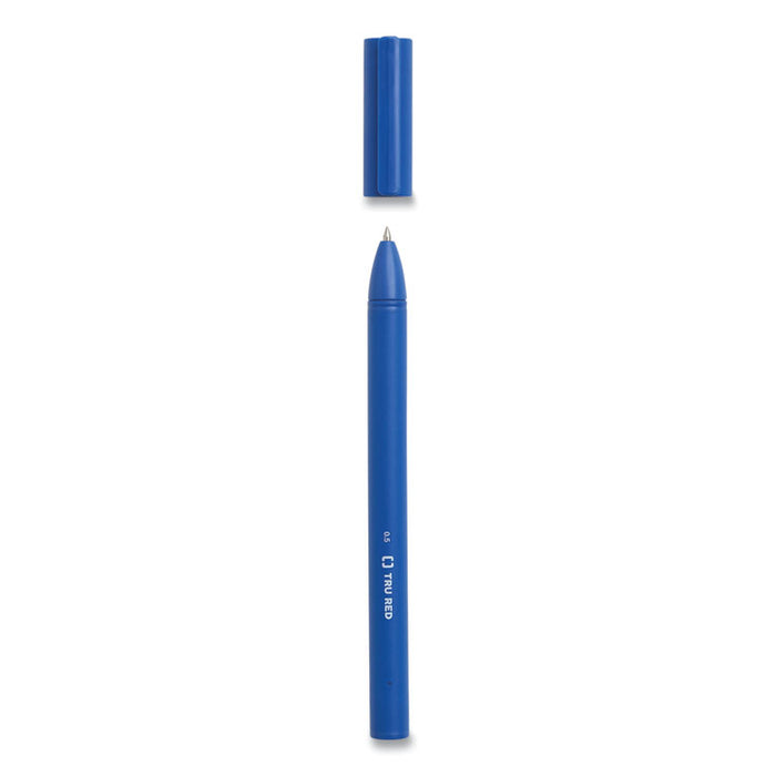 Quick Dry Gel Pen, Stick, Fine 0.5 mm, Blue Ink, Blue Barrel, 5/Pack