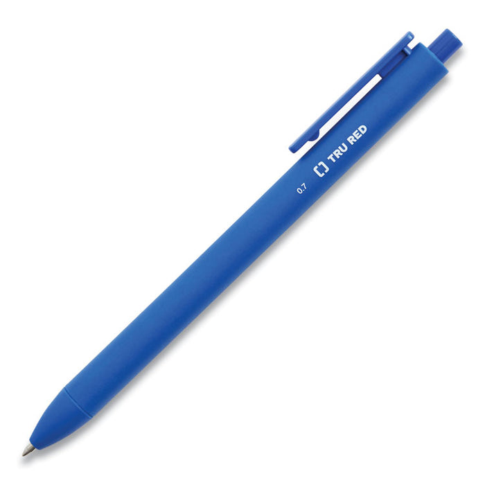 Quick Dry Gel Pen, Retractable, Medium 0.7 mm, Blue Ink, Blue Barrel, 5/Pack