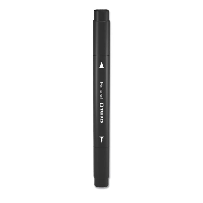 Permanent Marker, Pen-Style Twin-Tip, Extra-Fine/Fine Bullet/Needle Tips, Black, 4/Pack