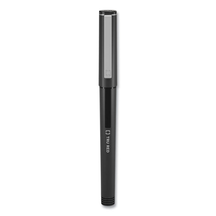 Rollerball Pen, Stick, Fine 0.5mm, Black Ink, Black/Clear Barrel, Dozen