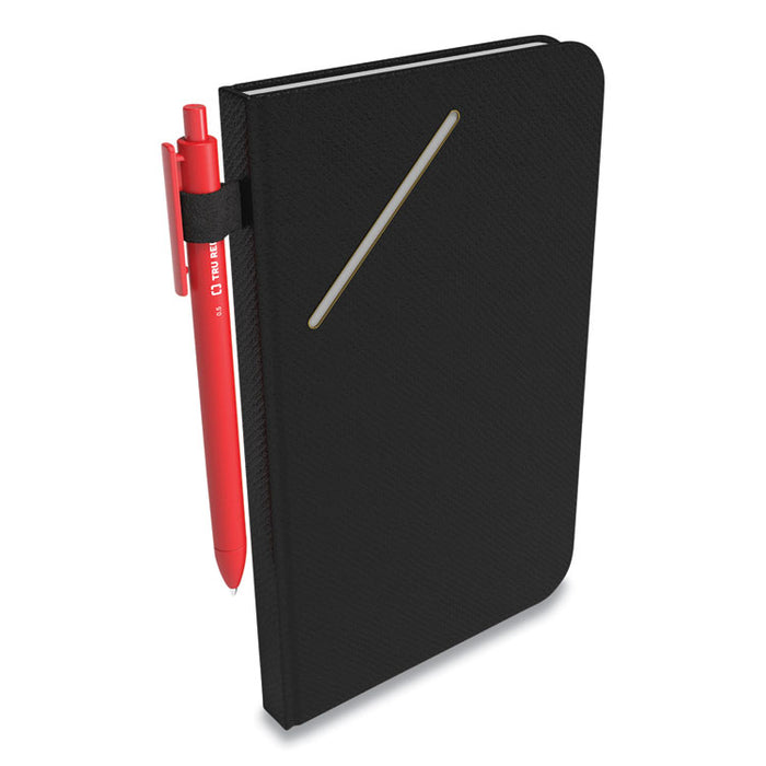 Medium Starter Journal, 1-Subject, Narrow Rule, Black Cover, (192) 8 x 5 Sheets