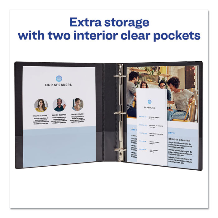 Durable Non-View Binder with DuraHinge and Slant Rings, 3 Rings, 1" Capacity, 11 x 8.5, Blue