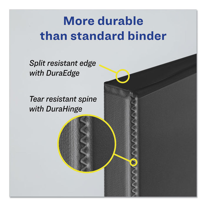 Durable Non-View Binder with DuraHinge and Slant Rings, 3 Rings, 3" Capacity, 11 x 8.5, Black