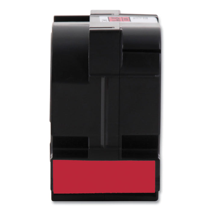 TZe Standard Adhesive Laminated Labeling Tape, 1.4" x 26.2 ft, Black on Red