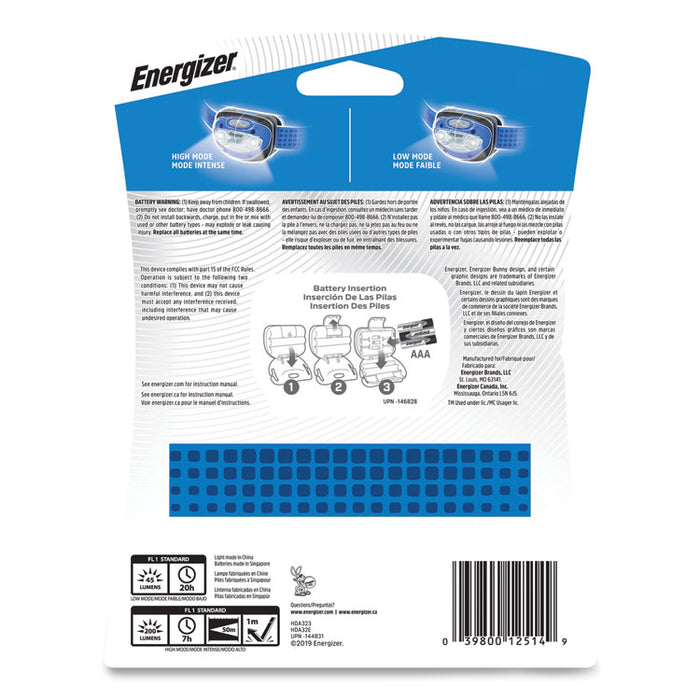 LED Headlight, 3 AAA Batteries (Included), Blue