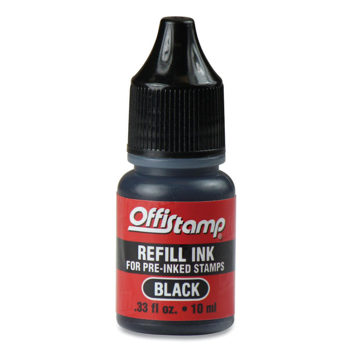 Refill Ink for Pre-Inked Stamps, 0.33 oz, Black