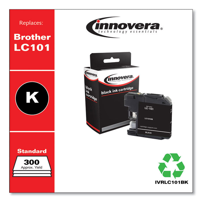 Compatible Black Ink, Replacement for LC101BK, 300 Page-Yield