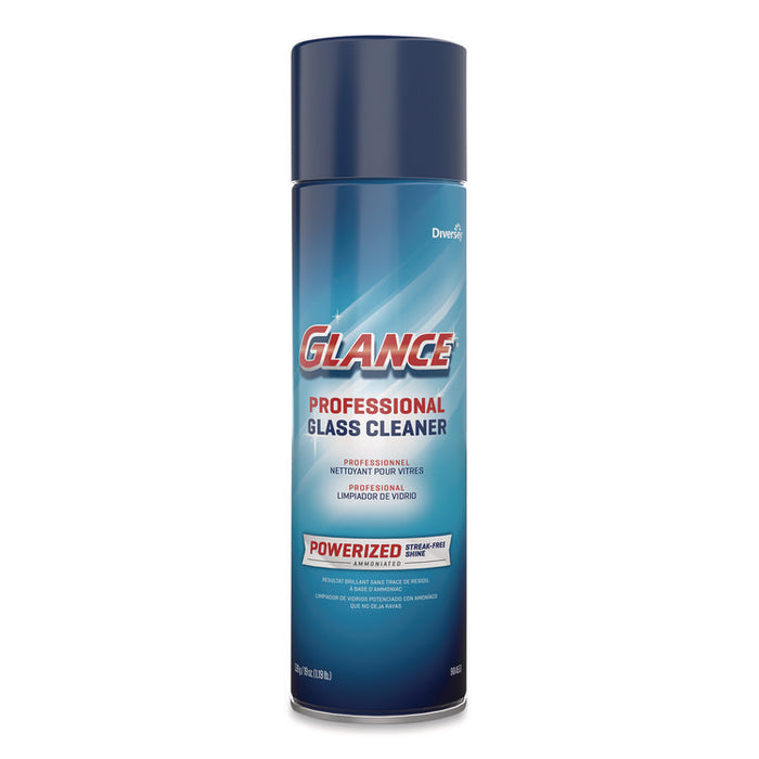 Glance Powerized Glass and Surface Cleaner, 19 oz Aerosol Spray, 12/Carton