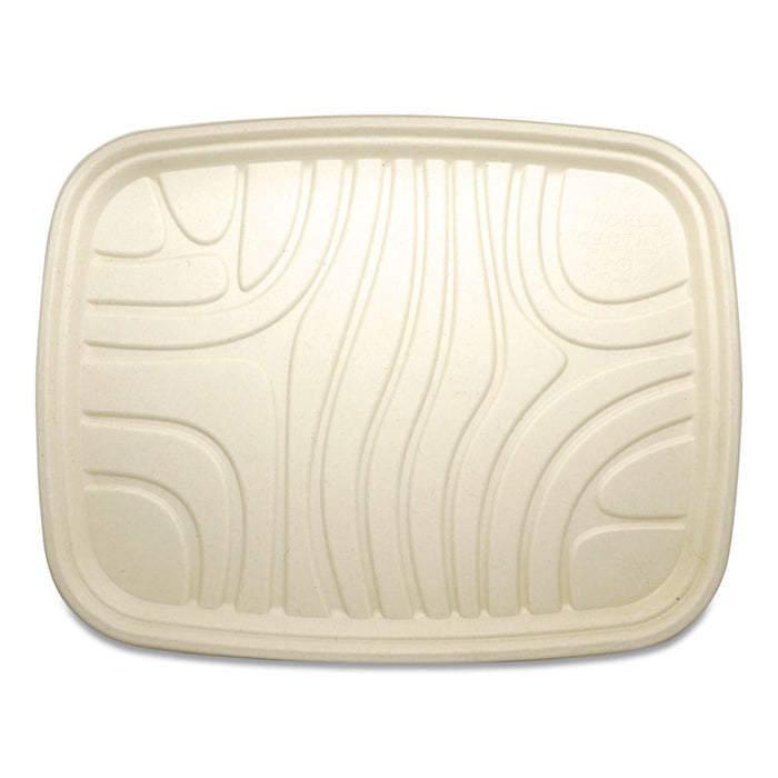 Fiber Foodservice Trays, PLA Lined, PFAS Free, 18 x 14 x 1, Natural, Paper, 100/Carton