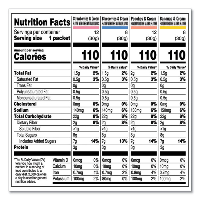 Instant Oatmeal, Assorted Varieties, 1.05 oz Packet, 40/Box