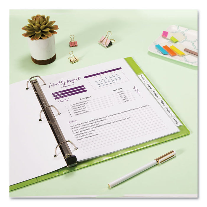 Insertable Big Tab Plastic Dividers, 8-Tab, 11 x 8.5, Clear, 1 Set