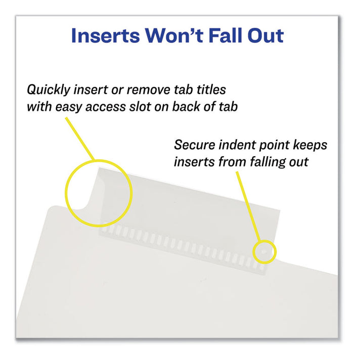 Insertable Big Tab Plastic Dividers, 8-Tab, 11 x 8.5, Clear, 1 Set