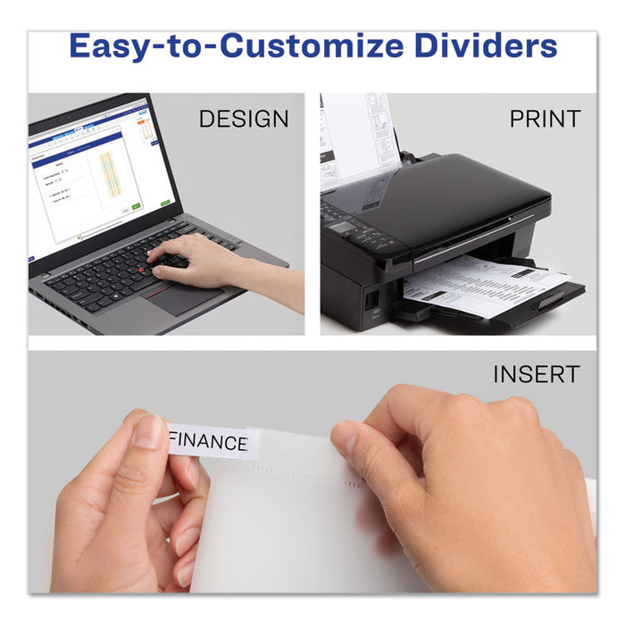 Insertable Big Tab Plastic Dividers, 8-Tab, 11 x 8.5, Clear, 1 Set