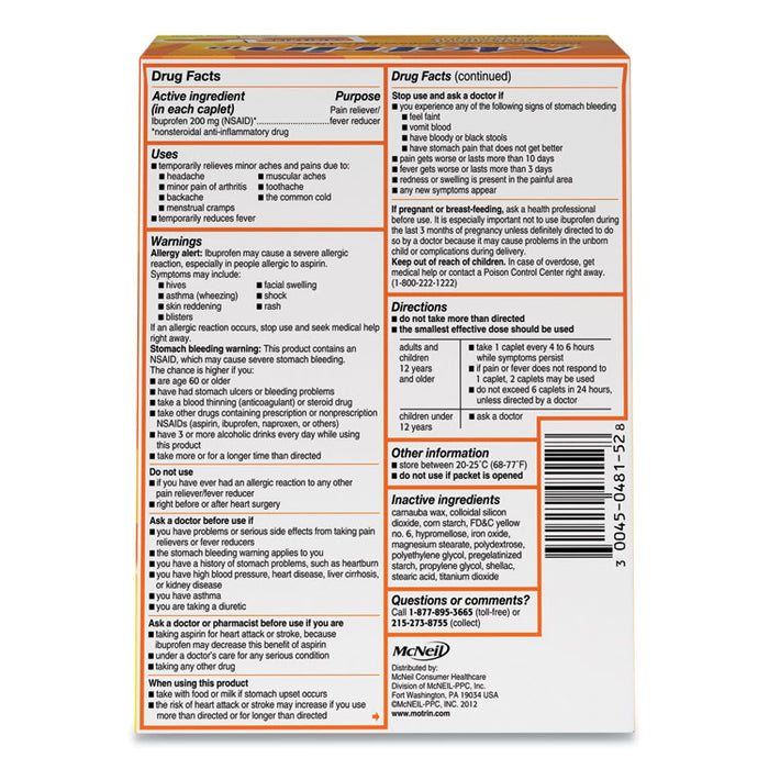 Ibuprofen Tablets, Two-Pack, 50 Packs/Box
