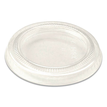 PLA Lids for Fiber Portion/Souffle Cups, 2.6" Diameter x 0.3" h, Clear, Plastic, 2,000/Carton