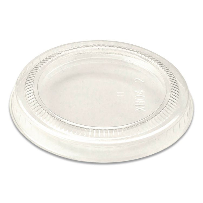 PLA Lids for Fiber Portion/Souffle Cups, 2.6" Diameter x 0.3" h, Clear, Plastic, 2,000/Carton