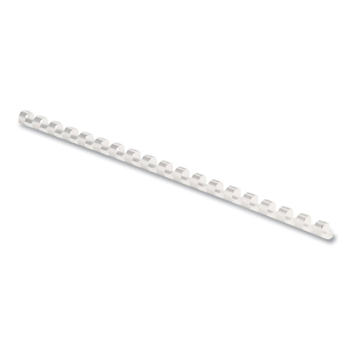Plastic Comb Bindings for 11 x 8.5 Documents, 19 Rings, 0.31" (40-Sheet) Capacity, White, 100/Pack