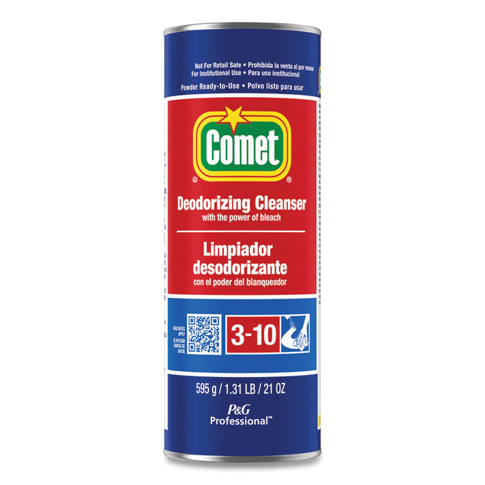 Deodorizing Cleanser with Bleach, Powder, 21 oz Canister, 24/Carton
