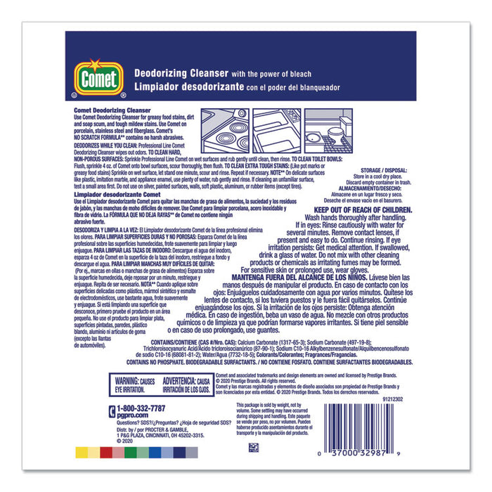 Deodorizing Cleanser with Bleach, Powder, 21 oz Canister, 24/Carton