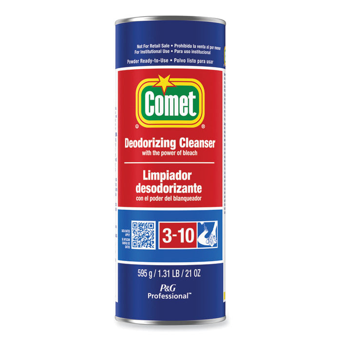 Deodorizing Cleanser with Bleach, Powder, 21 oz Canister, 24/Carton