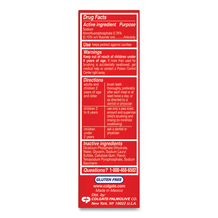 Cavity Protection Toothpaste, Regular Flavor, 1 oz Tube, 24/Carton