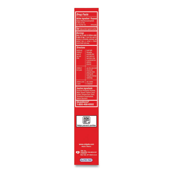 Cavity Protection Toothpaste, Regular Flavor, 2.5 oz Tube, 24/Carton
