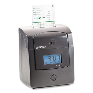2650 Pro Auto Aligning Time Clock, Digital Display, Charcoal
