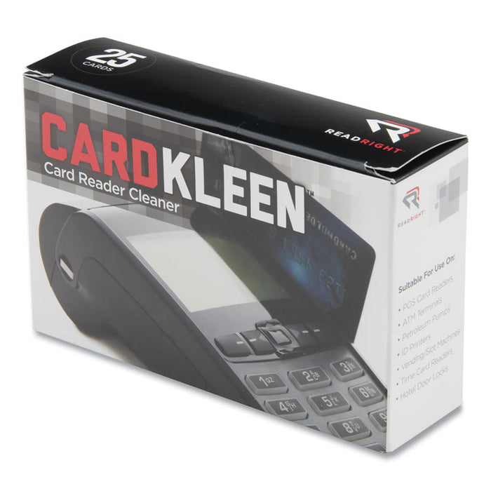 CardKleen Presaturated Magnetic Head Cleaning Cards, 3 3/8" x 2 1/8", 25/Box