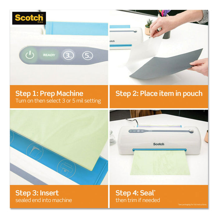 Laminating Pouches, 5 mil, 2.25" x 4.25", Gloss Clear, 100/Pack
