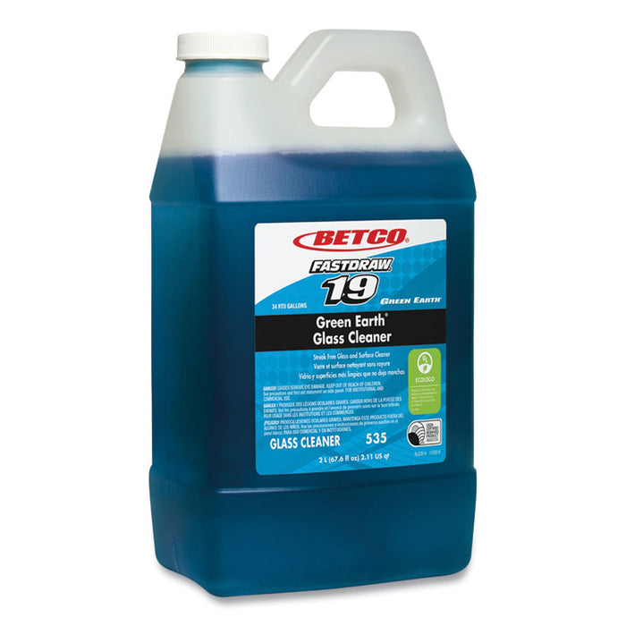 FastDraw 19 Green Earth Glass Cleaner, 2 L Bottle, 4/Carton