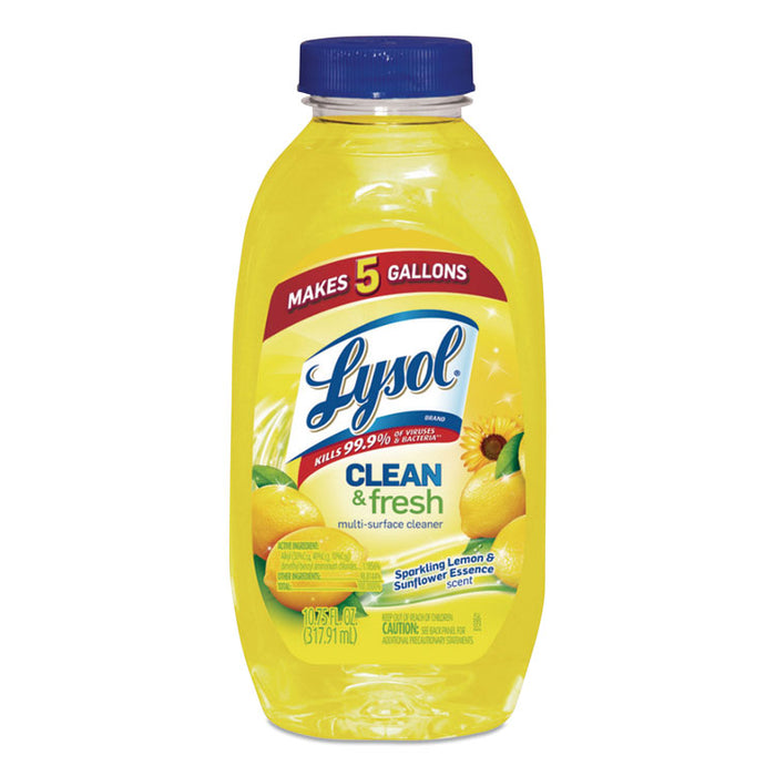 Clean and Fresh Multi-Surface Disinfectant Cleaner, Sparkling Lemon and Sunflower Essence, 10.75 oz Bottle, 20/Carton
