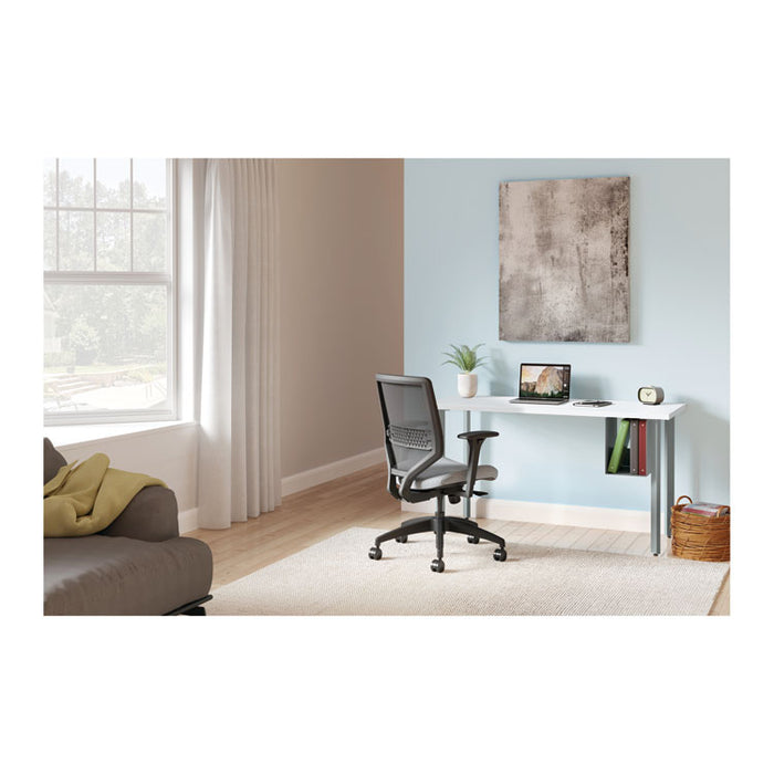 Coze Writing Desk Post Legs with U-Storage Compartment, 5.75" x 28", Silver, 4 Legs/Set