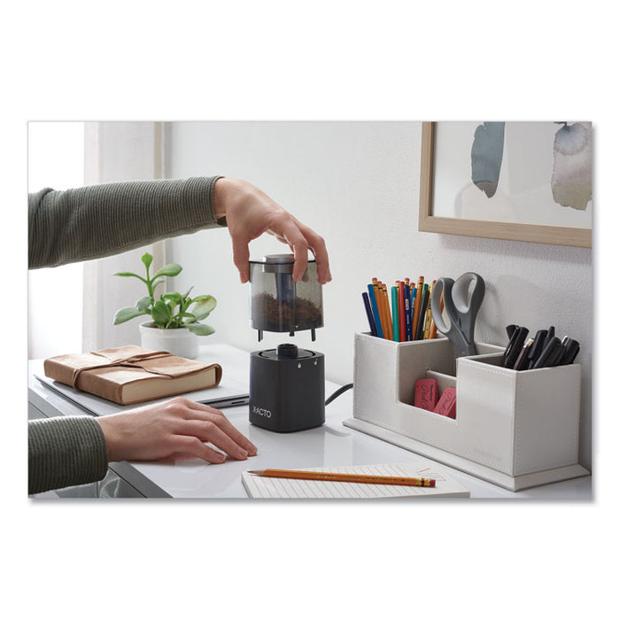 Model 1799 Powerhouse Office Electric Pencil Sharpener, AC-Powered, 3 x 3 x 7, Black/Silver/Smoke