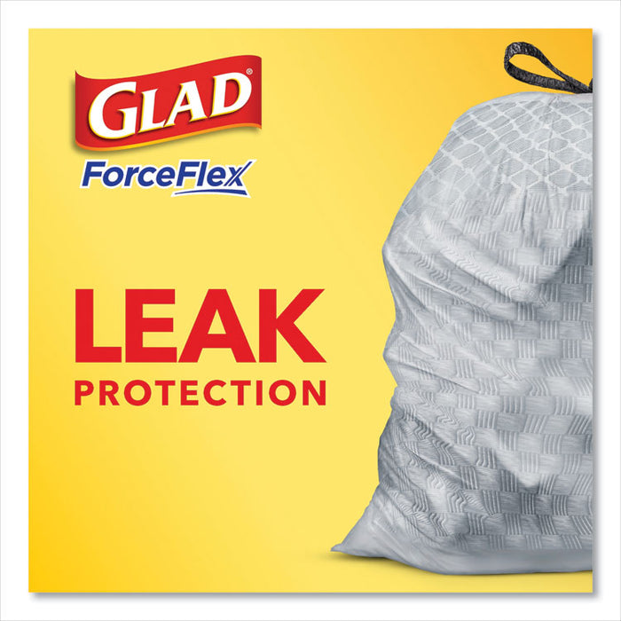ForceFlex Kitchen Drawstring Trash Bags, 13 gal, 23.75" x 25.4", White, 120/Box