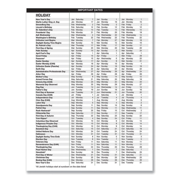 Recycled Weekly Appointment Book Ruled without Appointment Times, 8.75 x 6.88, Black Cover, 12-Month (Jan to Dec): 2026