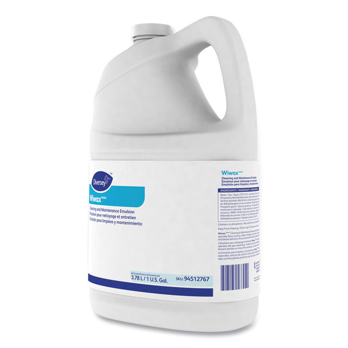 Wiwax Cleaning and Maintenance Solution, Unscented, 1 gal Bottle, 4/Carton