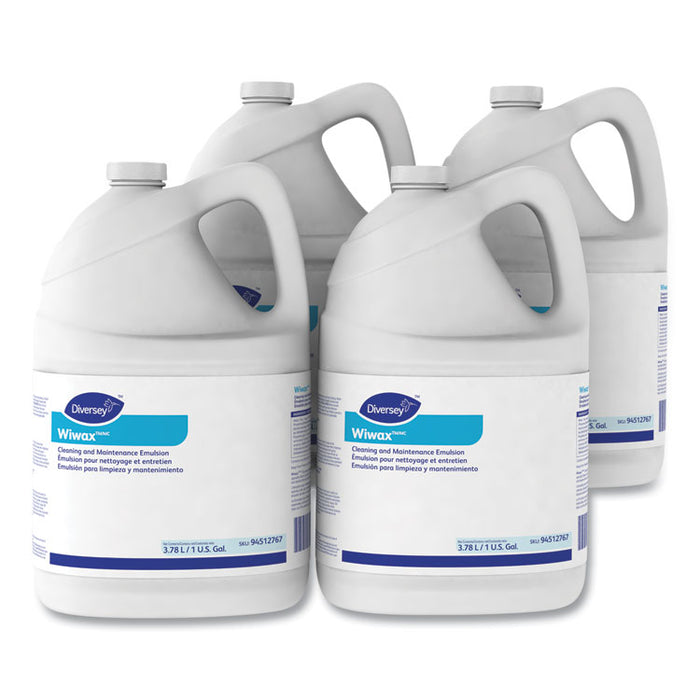 Wiwax Cleaning and Maintenance Solution, Unscented, 1 gal Bottle, 4/Carton