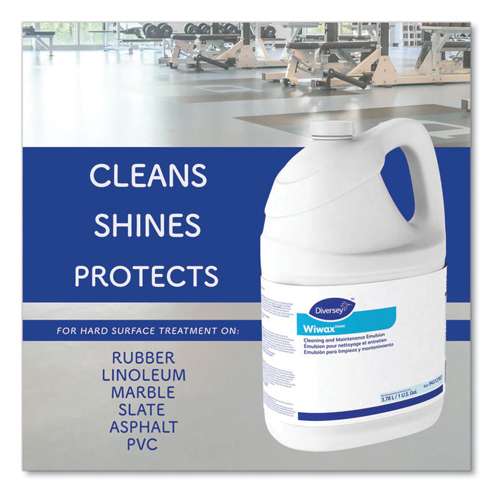 Wiwax Cleaning and Maintenance Solution, Unscented, 1 gal Bottle, 4/Carton