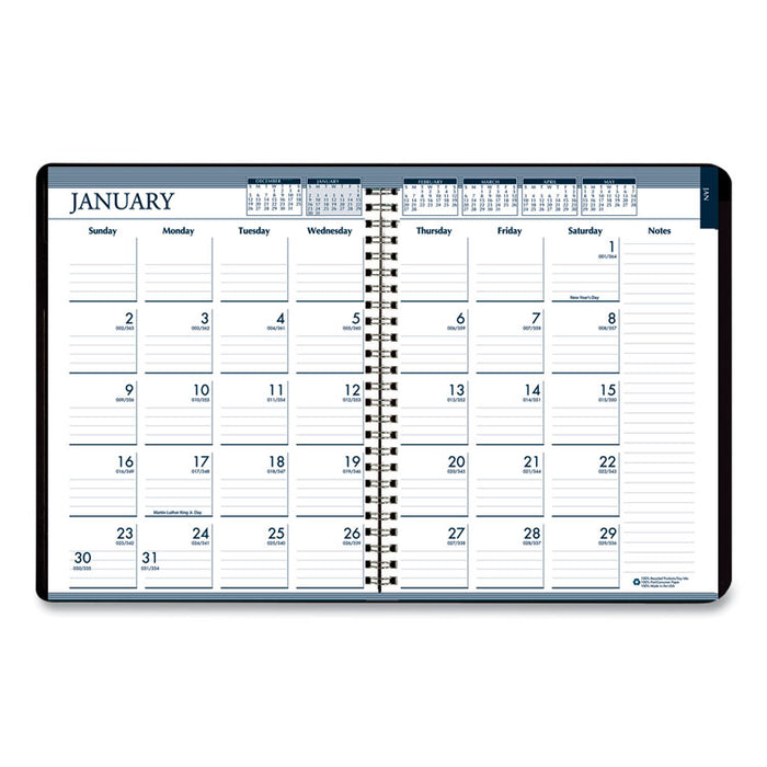 Recycled Wirebound Weekly/Monthly Planner, 11 x 8.5, Black Cover, 12-Month (Jan to Dec): 2026
