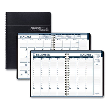 Recycled Wirebound Weekly/Monthly Planner, 11 x 8.5, Black Cover, 12-Month (Jan to Dec): 2026