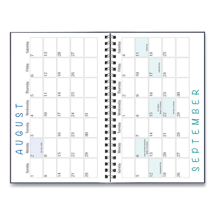 Recycled Academic Weekly/Monthly Appointment Planner, 8 x 5, Black Cover, 13-Month: Aug 2025 to Aug 2026
