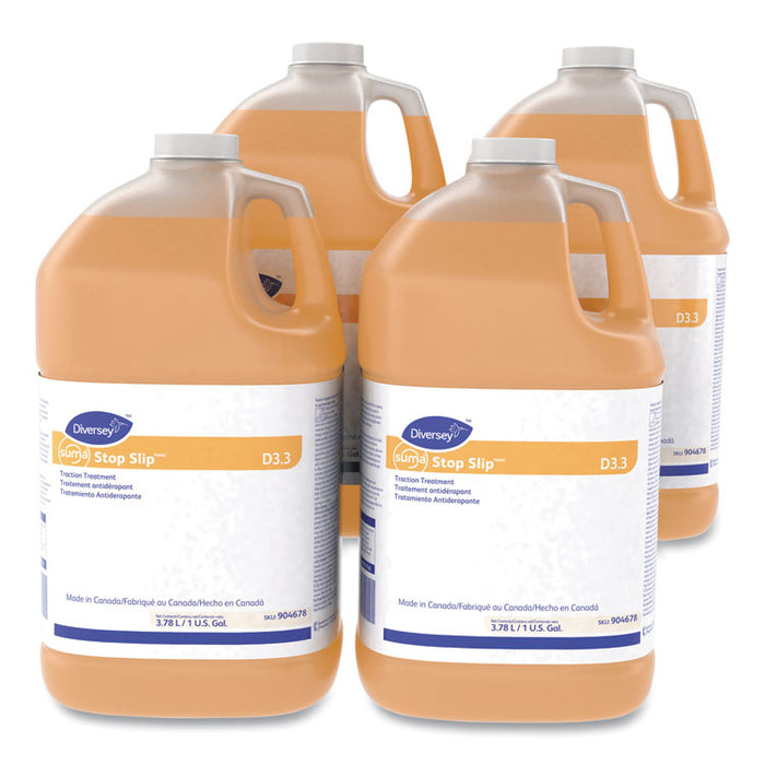 Suma Stop Slip Traction Treatment, Unscented, 1 gal Bottle, 4/Carton