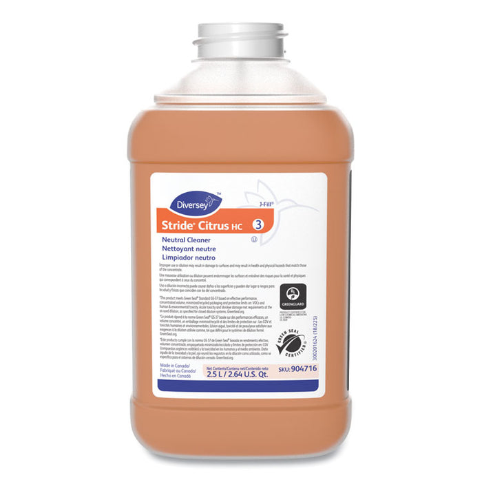 Stride Neutral Cleaner, Citrus Scent, 84.5 oz Can, 2/Carton