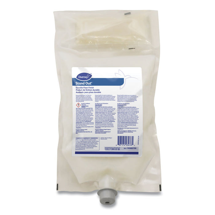 StandOut Durable Floor Finish, 1.5 L Pouch, 4/Carton