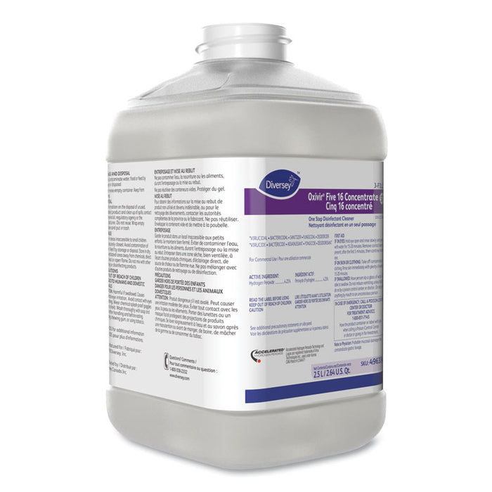 Oxivir Five 16 Concentrate One Step Disinfectant Cleaner, 84.5 oz Bottle, 2/Carton